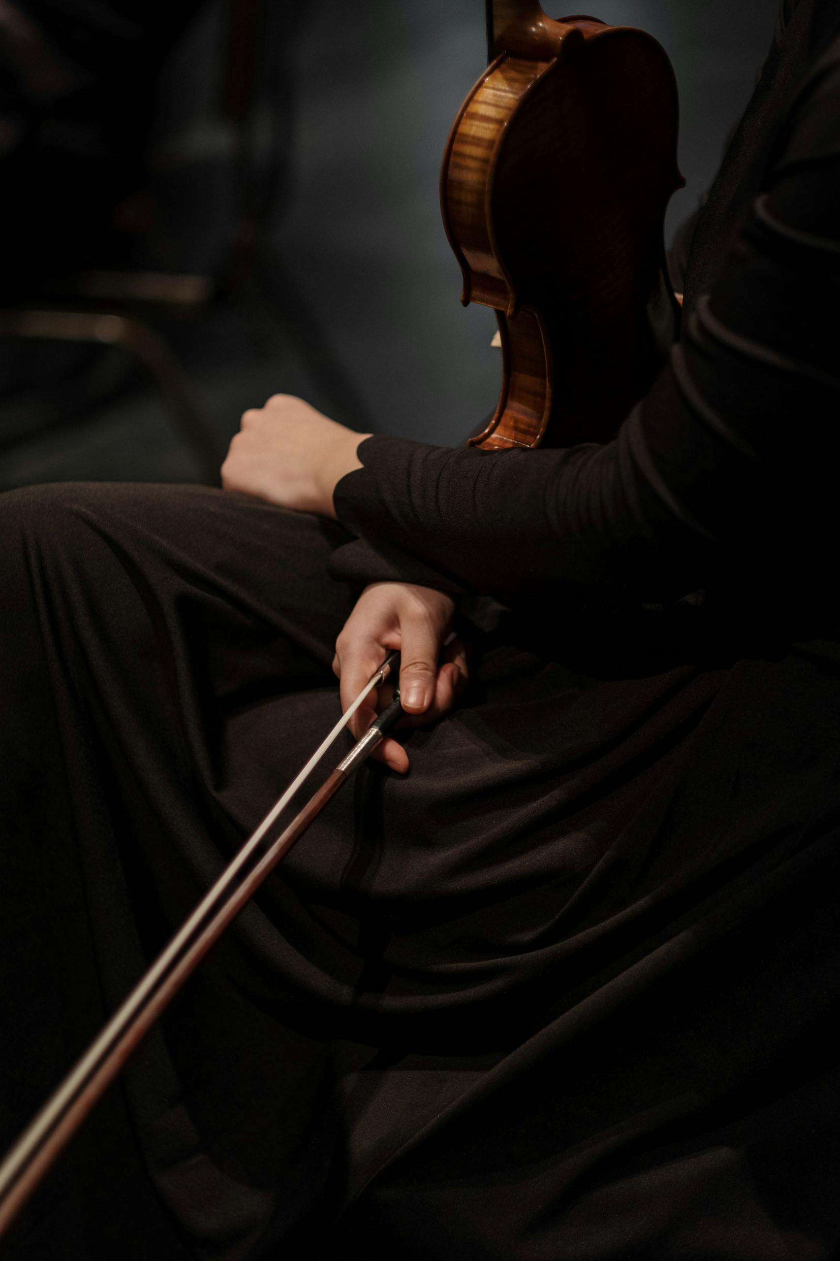 Photo by cottonbro studio - 希爾提琴HEL VOLINS Detailed view of fingers playing a violin during a live performance.